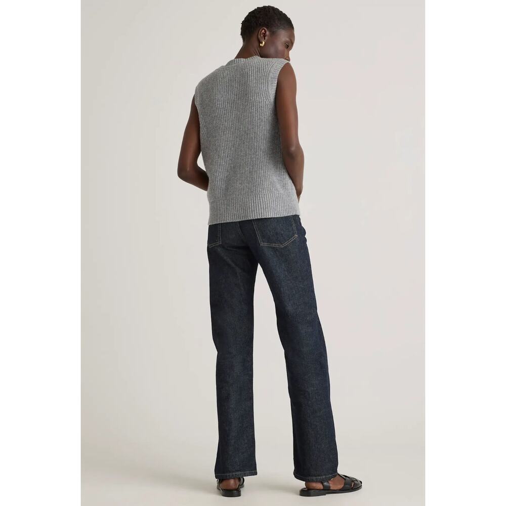 SOLD ‼️Quince Mongolian Cashmere Gray Fisherman Button Front Sweater Vest Small - Picture 4 of 10